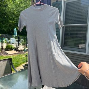 Madrag Ribbed Mock Neck Grey Dress Size S